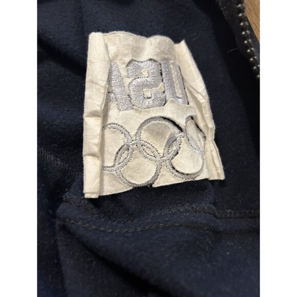USA Olympics Track Jacket X Large Lightweight Full Zip Pockets Rings Dark Blue - Picture 9 of 13